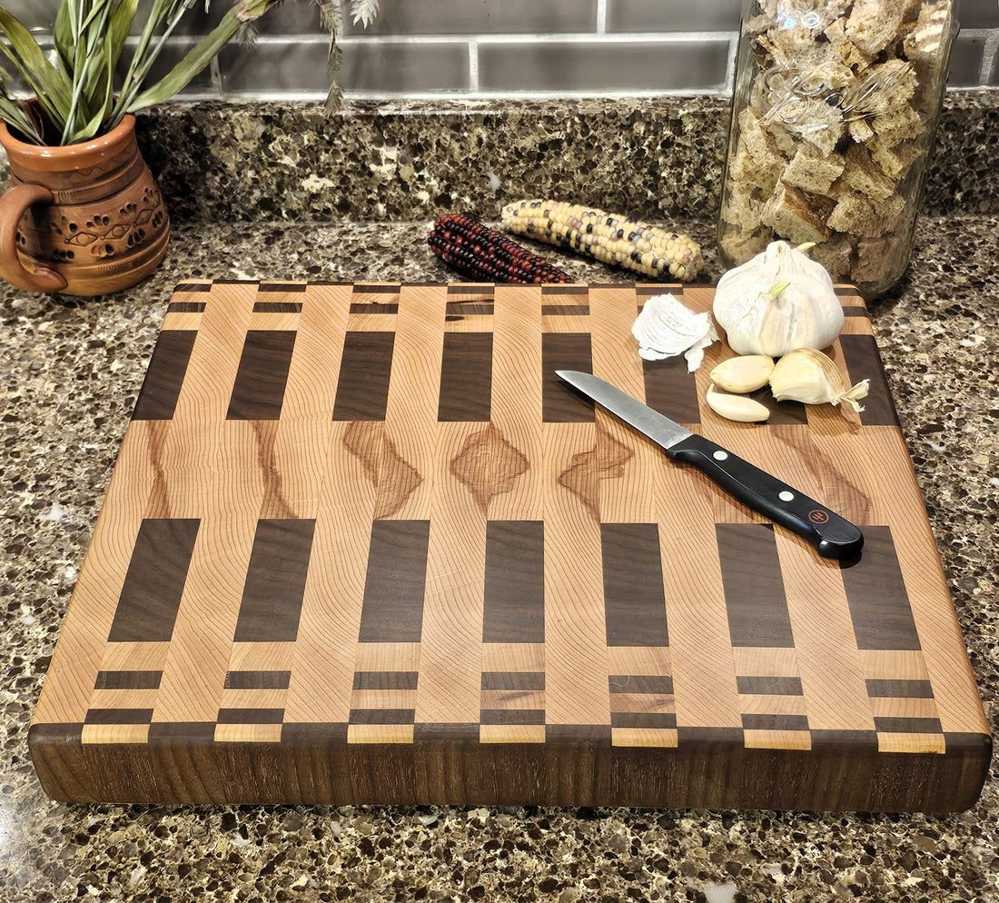 Walnut and Maple End Grain Cutting Board by Under the Willow Handmade Crafts